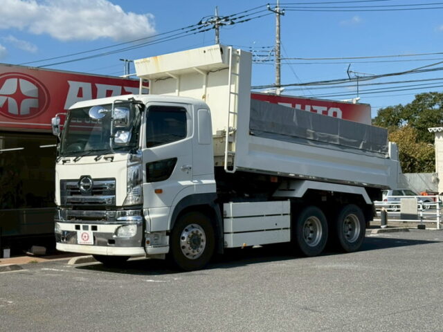 日野：プロフィア：ダンプ：5300×2350：アルミホイール：自重計：電動コボレーン：7速
