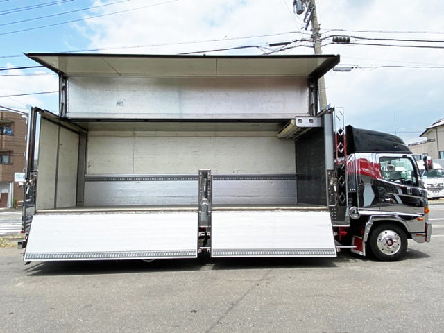 【632】日野　レンプロ　　ハイルーフ　冷凍ウィング　造りボディ　セミワイド　アルミ縞床