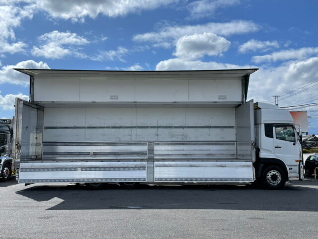 【1112】H29　クオン　ハイルーフ　ウィング　リア門口ステンレス　総輪エアサス