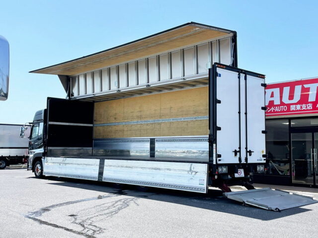 【1087】H29　クオン　ハイルーフ　ウィング　格納ゲート付　エアサス　木床