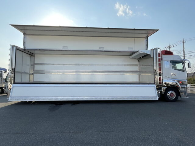 三菱ふそう：スーパーグレート：冷凍ウィング：AT：ハイルーフ：ステンレス架装多数：メッキパーツ多数：門口ステンレス：アルミホイール