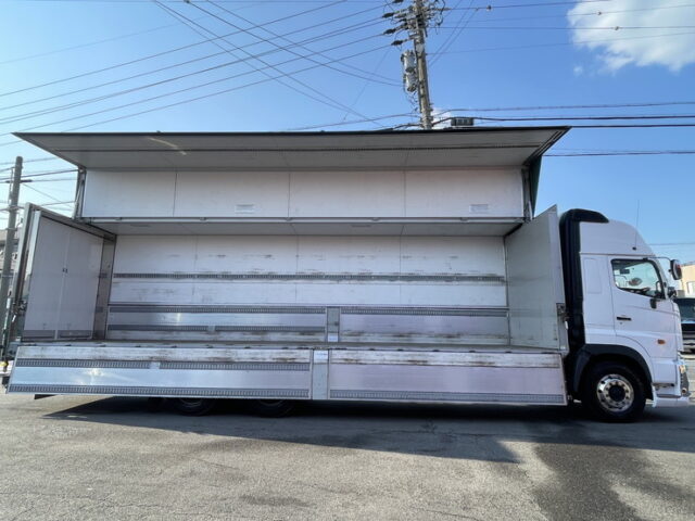 日野：17プロフィア：ハイルーフ：ウィング：10輪：リア門口ステンレス