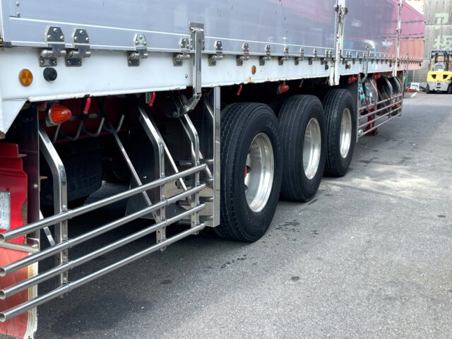 日本トレクス トレーラー 平ボデー アルミブロック 1Mアオリ リフトアクスル 中残し