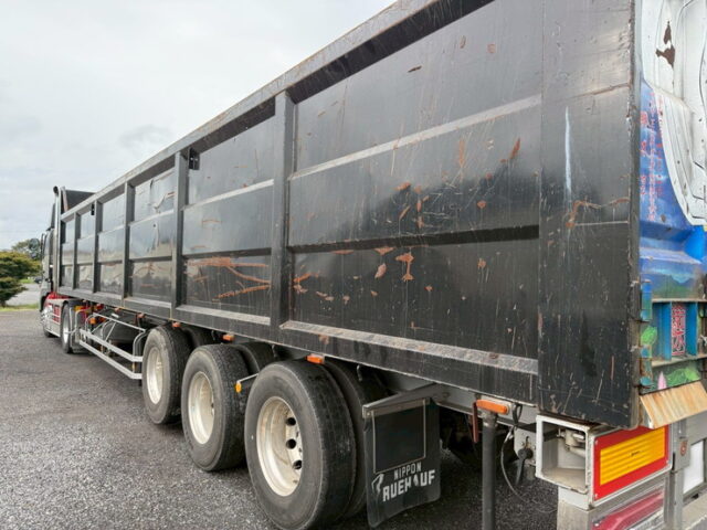 【委託販売】フルハーフ：コンテナセミトレーラー：3軸：松川ボデー製鉄箱付