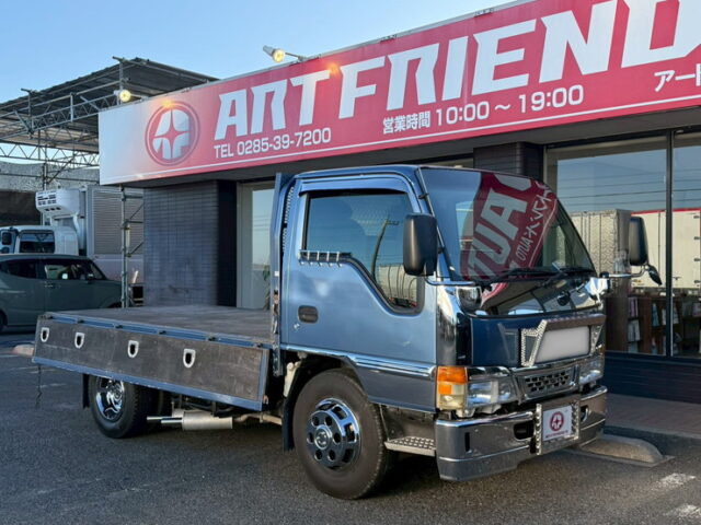 いすゞ:エルフ:平ボデー:標準幅:10尺長:マニ割り:ハイグレード:140馬力