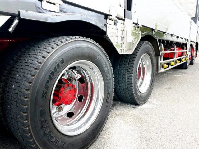 【1149】H24　スーパーグレート　平ボディアルミブロック　エアサス　木床　内フック27対　スタンション10対