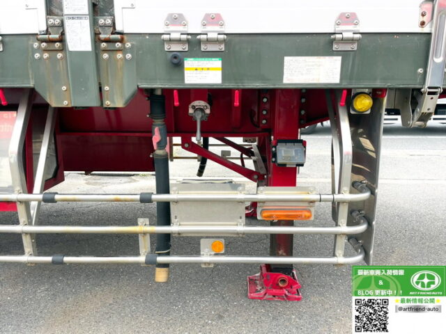 【1588】H30　日本トレクス　トレーラー　平ボデーアルミブロック　メーターアオリ　リフトアクスル中残し