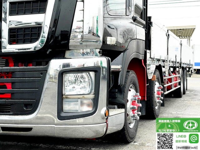 【1115】H25　ギガ　平ボデーアルミブロック　エアサス　木床　内フック26対