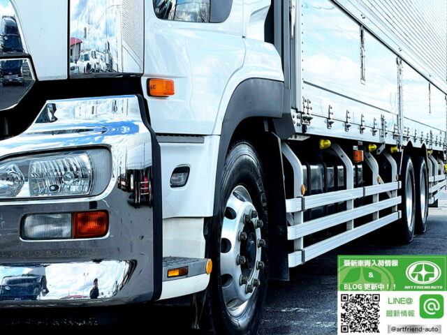 【1112】H29　クオン　ハイルーフ　ウィング　リア門口ステンレス　総輪エアサス