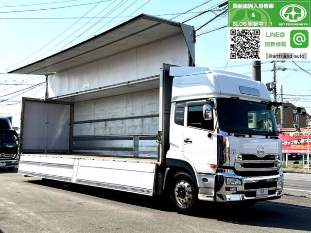 【1113】H29　クオン　ハイルーフ　ウィング　リア門口ステンレス　総輪エアサス