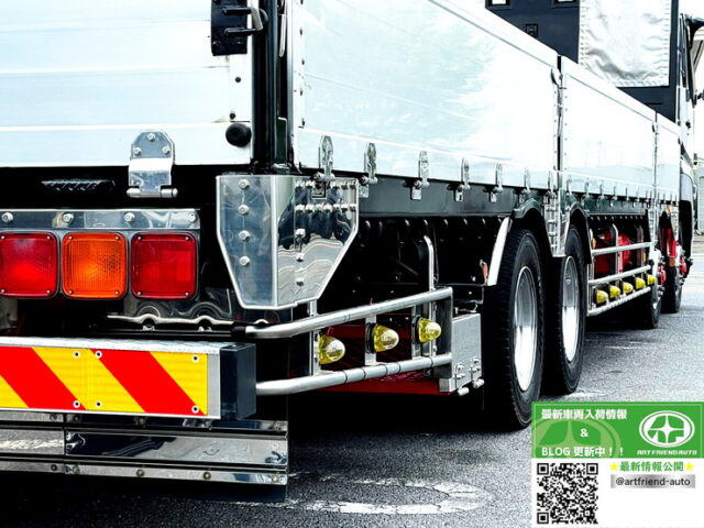 【1149】H24　スーパーグレート　平ボディアルミブロック　エアサス　木床　内フック27対　スタンション10対