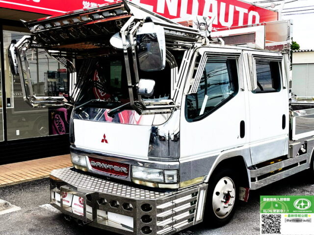【1155】H12　キャンター　ダブルキャブ　架装多数　マニ割り　煙突マフラー　5速MT