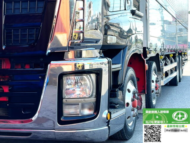 【1257】H23 ギガ 冷凍ウィング ステンレス多数 リア門口ステンレス 格納ゲート付 木床