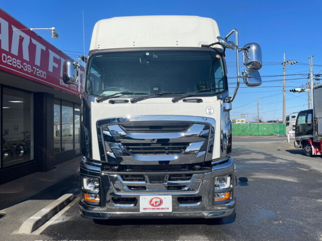 【1367】R3　ギガ　ハイルーフ　ウィング　新明和跳上ゲート　エアサス　低走行　リア門口ステンレス