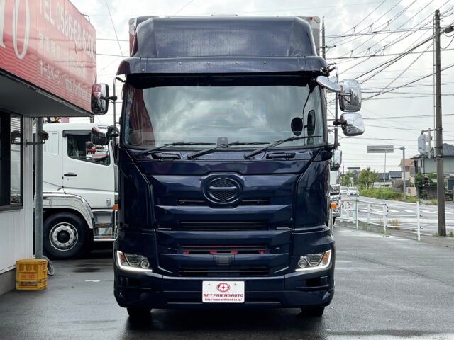 日野　17プロフィア　ハイルーフ　ウィング　造りボデー　1M10アオリ　内装生地張り