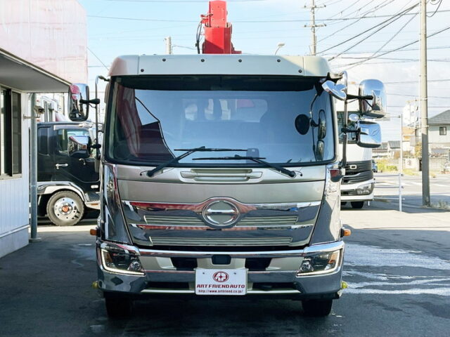 日野　17レンジャー　増トン　ハイジャッキセルフ　4段クレーン　ウィンチ付