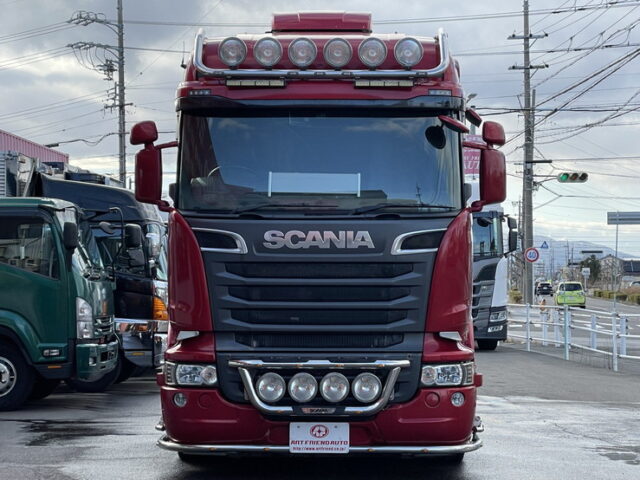 スカニア：R580：トレーラーヘッド：ダブル：V8：煙突マフラー：架装多数