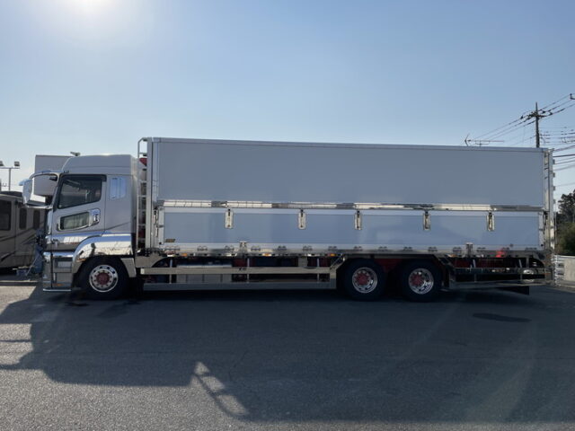 三菱ふそう：スーパーグレート：冷凍ウィング：AT：ハイルーフ：ステンレス架装多数：メッキパーツ多数：門口ステンレス：アルミホイール