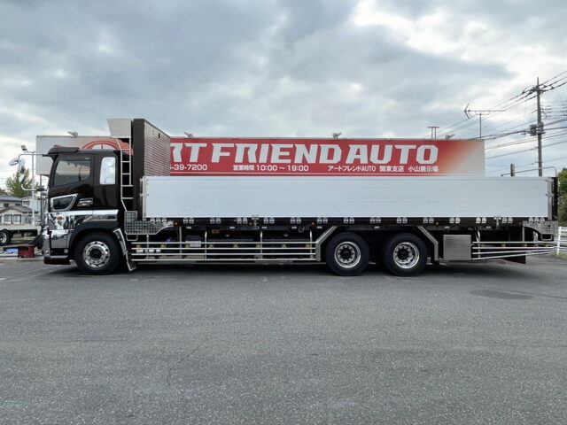 日野：プロフィア：アルミブロック平ボディ：7MT：ステンレス架装多数：メッキパーツ多数：アルミホイール　