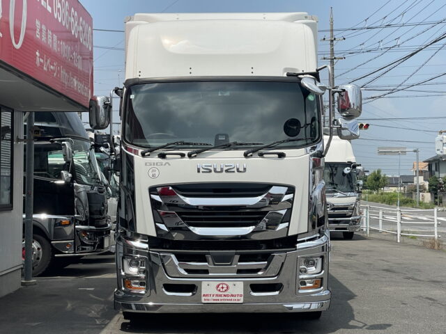 いすゞ：ギガ：ハイルーフ：ウィング：木床：格納パワーゲート：アルミホイール