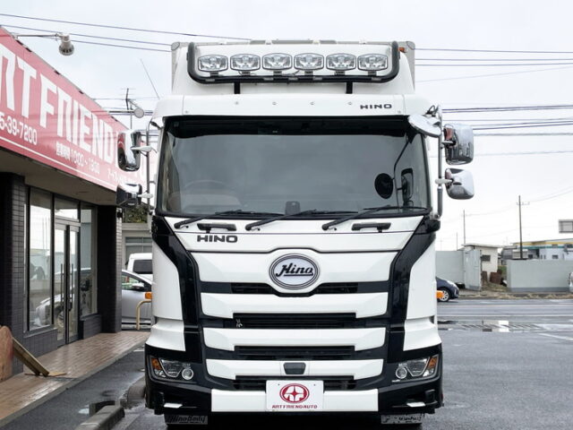 日野：17プロフィア：アルミウィング：ハイルーフ：7MT：リア門口ステンレス：アルミホイール：フロントバイザー ステンレス多数