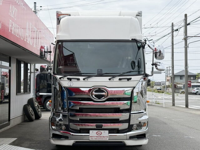 日野：17プロフィア：ハイルーフ：ウィング：未使用：アルミホイール：リア門口ステンレス