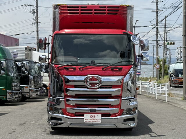 日野：17プロフィア：冷凍ウィング：ボディ枠ステンレス：ステンレス多数：ジョロ4