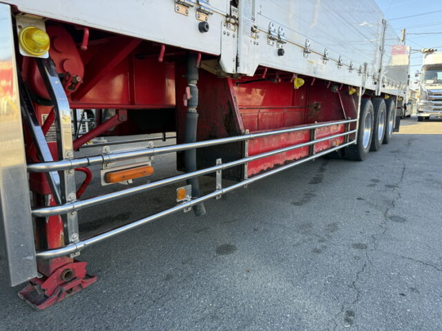 日本トレクス:トレーラー:平ボデー:アルミブロック:1Mアオリ:リフトアクスル:中残し