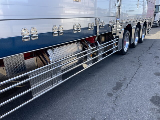 令和4年式 トレクス製 3軸 段付きトレーラーウィング リフトアクスル 後軸残し