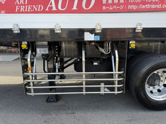 トレクス：平床セミトレーラー：アオリ20㎝：5方開：3軸：板バネ：最大積載量28.500㎏