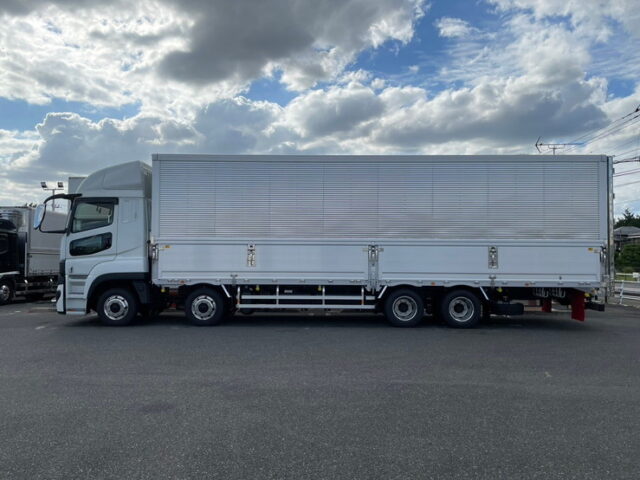 【現行型】スーパーグレートスーパーハイルーフ：ウィング未使用：リア門口ステンレス