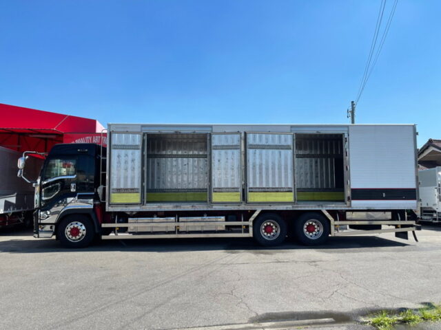 【1208】H29　ギガ　ハイルーフ　冷凍バン　サブエンジン　ジョロ4　キーストン　横扉2枚