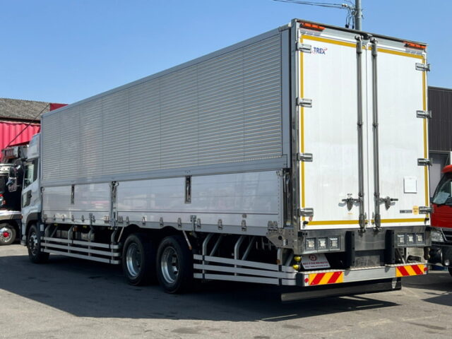 【1113】H29　クオン　ハイルーフ　ウィング　リア門口ステンレス　総輪エアサス