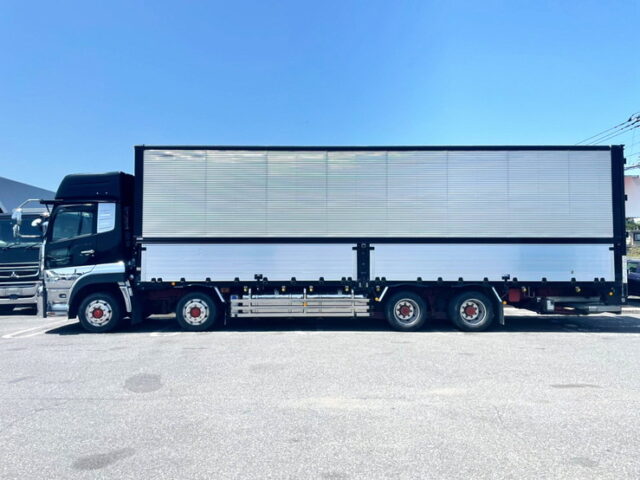 【1087】H29　クオン　ハイルーフ　ウィング　格納ゲート付　エアサス　木床