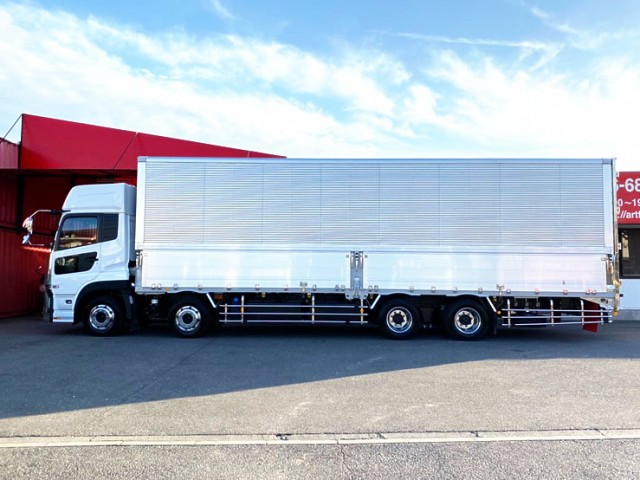 【527】UDトラックス　クオン　カスタム　ハイルーフ　ウィング　門口ステンレス