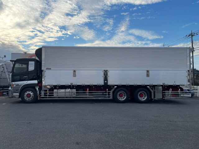 【1280】H27　クオン　冷凍ウィング　サブエンジン　低温設定　格納ゲート　ジョロダーレール4列　木床