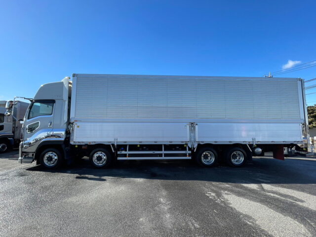 【1367】R3　ギガ　ハイルーフ　ウィング　新明和跳上ゲート　エアサス　低走行　リア門口ステンレス