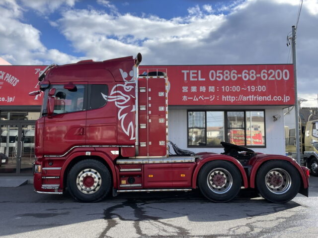 スカニア：R580：トレーラーヘッド：ダブル：V8：煙突マフラー：架装多数