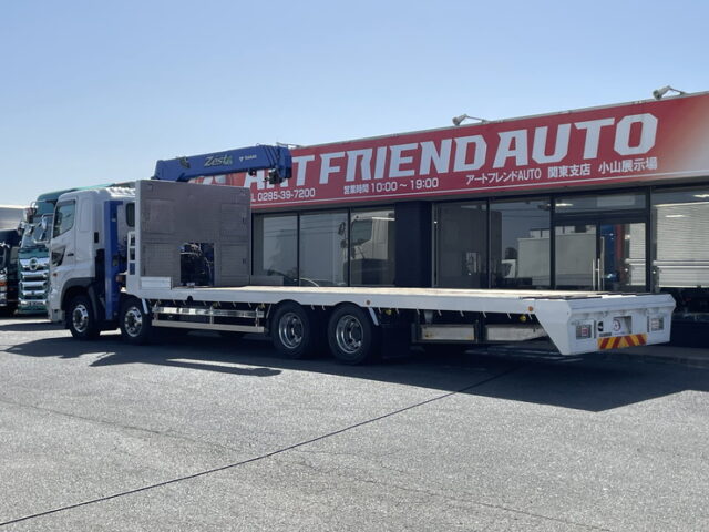 日野：プロフィア：ハイジャッキセルフ：アルミホイール：ステンレスサイドバンパー：TADANO４段クレーン