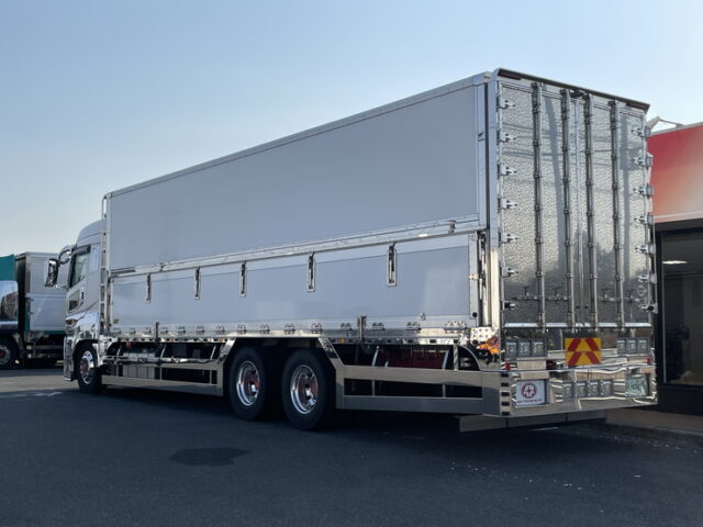 三菱ふそう：スーパーグレート：冷凍ウィング：AT：ハイルーフ：ステンレス架装多数：メッキパーツ多数：門口ステンレス：アルミホイール