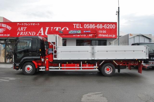 【323】いすゞフォワード　セミワイド　クレーン付平ボデー　カスタム多数