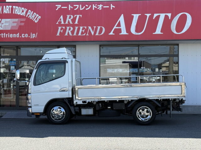 キャンター：平ボデー：標準幅：10尺長：カスタム：オートマ：煤焼き有：150馬力