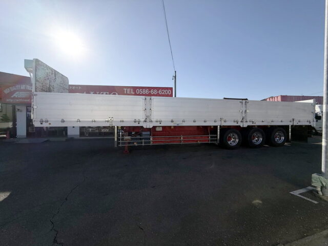 日本トレクス:トレーラー:平ボデー:アルミブロック:1Mアオリ:リフトアクスル:中残し