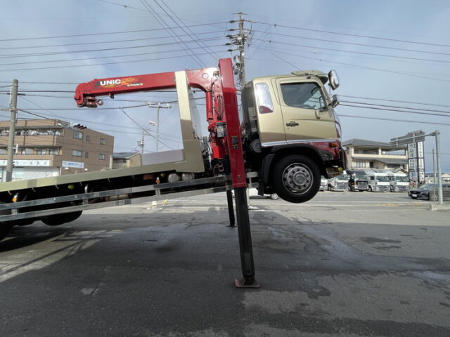 日野　17レンジャー　増トン　ハイジャッキセルフ　4段クレーン　ウィンチ付