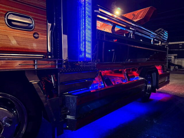 いすゞ：エルフ：イベント車：架装多数：カスタムペイント：荷台トランク仕様：マニ割り