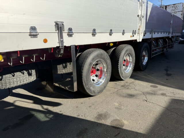 日本トレクス:トレーラー:平ボデー:アルミブロック:1Mアオリ:リフトアクスル:中残し