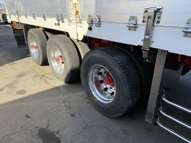 日本トレクス:トレーラー:平ボデー:アルミブロック:1Mアオリ:リフトアクスル:中残し