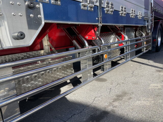 令和4年式 トレクス製 3軸 段付きトレーラーウィング リフトアクスル 後軸残し