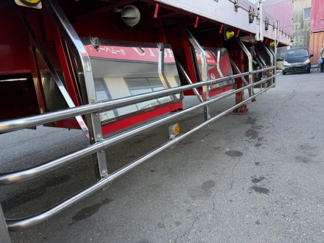 日本トレクス:トレーラー:平ボデー:アルミブロック:1Mアオリ:リフトアクスル:中残し