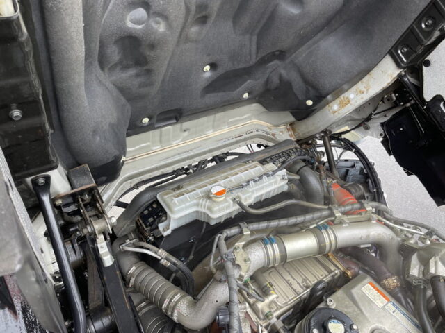 日野：プロフィア：ハイジャッキセルフ：アルミホイール：ステンレスサイドバンパー：TADANO４段クレーン